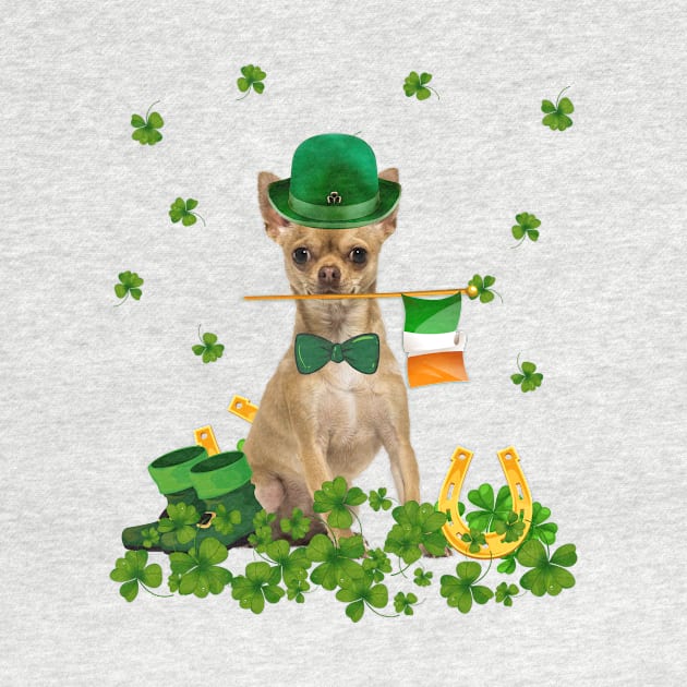 Tan Chihuahua Green Hat Irish Flag Ireland Flag ST PATRICKS DAY by ande jayce watermelon